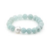 Aquamarine and South Sea Pearl Elastic Bracelet - Aquarian Pearls