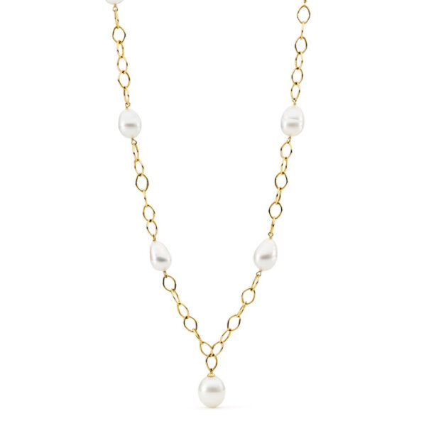 yellow gold chain, south sea pearl necklace