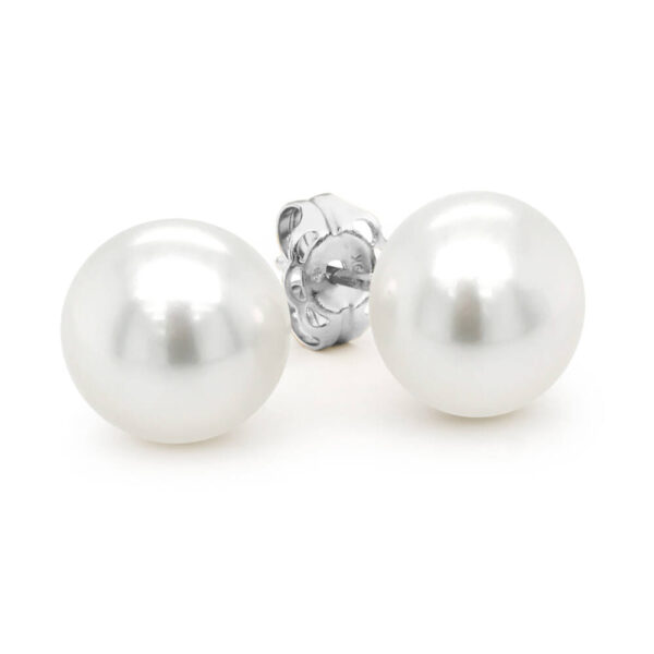 11-12 mm South Sea Pearl Studs in 9 Carat white Gold