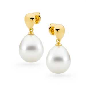 18ct Yellow Gold South Sea Pearl Drop Earrings