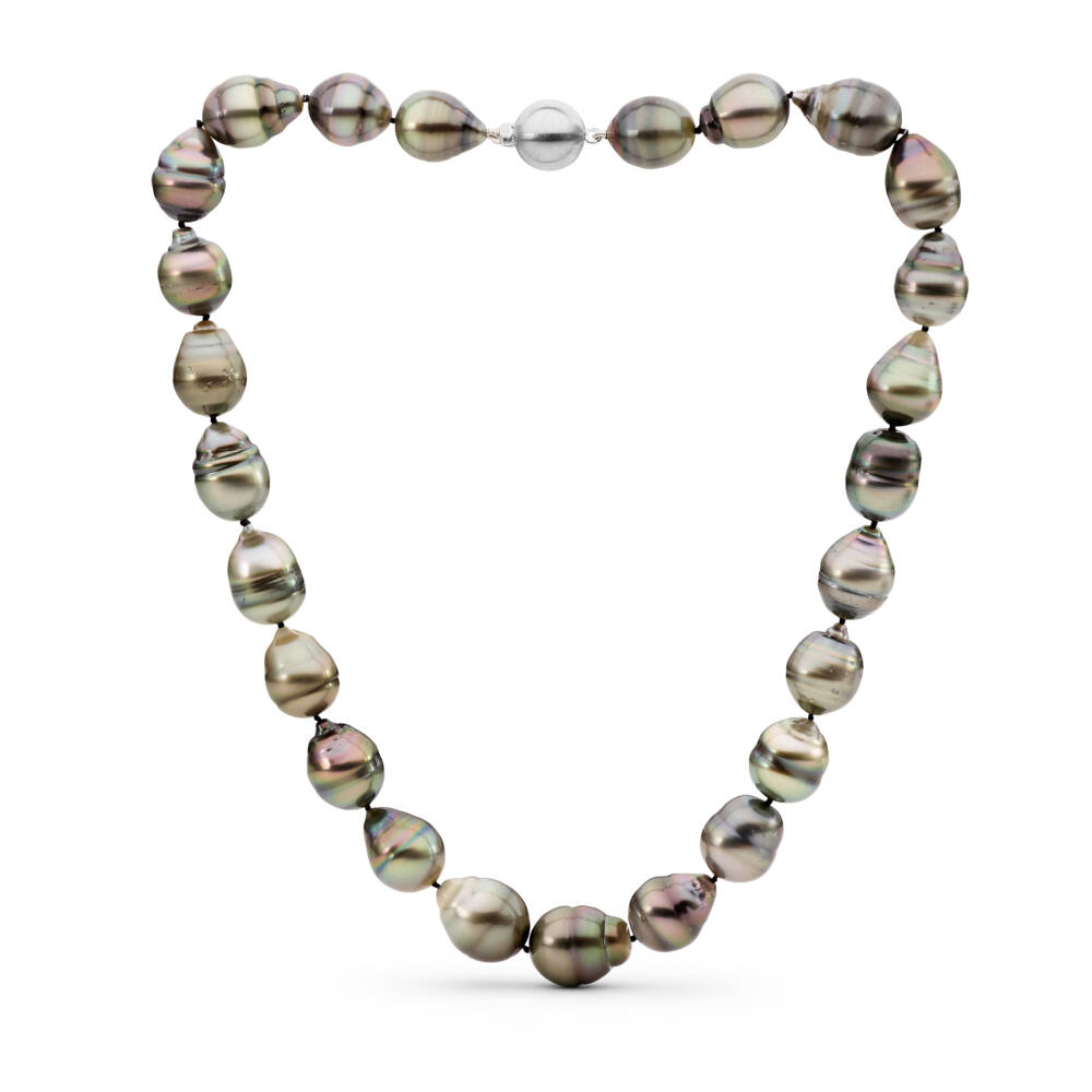 14k White Gold Clasp 10-13mm Baroque Tahiti Cultured Pearl Necklace- A –  AKWAYA Jewelry Store