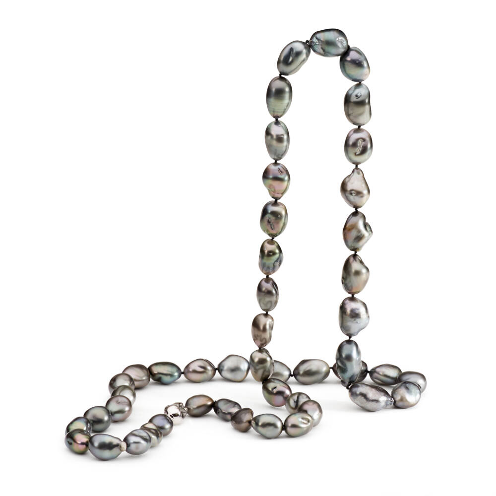 Long Tahitian Baroque Pearl Necklace Aquarian Pearls