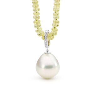 Chrysoberyl Necklace with Tahitian Pearl Enhancer