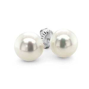 13mm button-circle South Sea Pearls on Sterling Silver Studs
