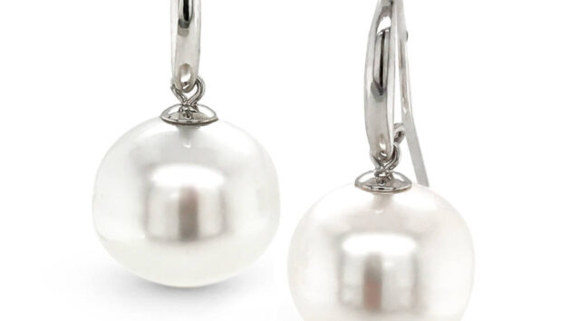 13mm South Sea Circle Shaped Pearls on Sterling Silver Hooks