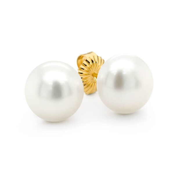 12-13mm Button South Sea Pearl 9 carat Yellow Gold Studs