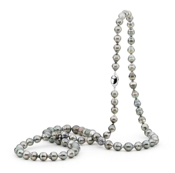Long Circle Shaped Tahitian Pearl Necklace - Aquarian Pearls