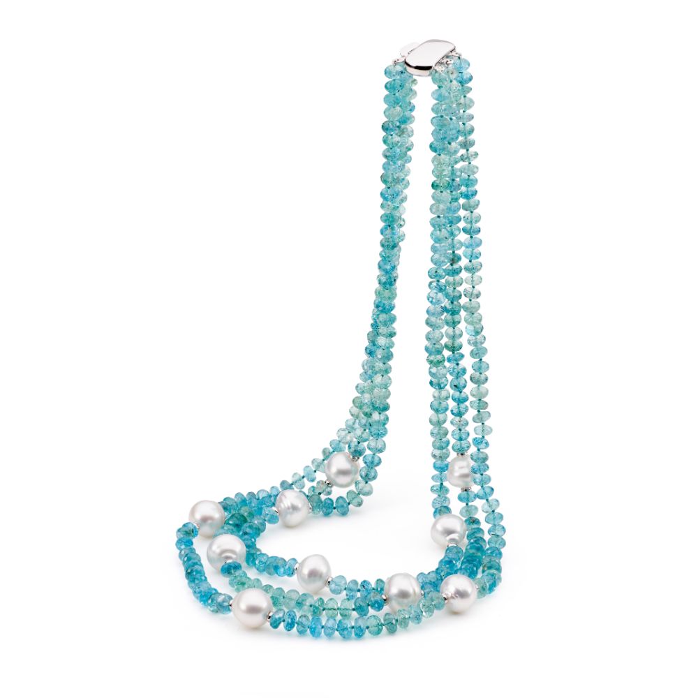 Aquamarine & Pearl Drop Necklace - Bridgerton Inspired - Daphne – Honey  Willow - handmade jewellery