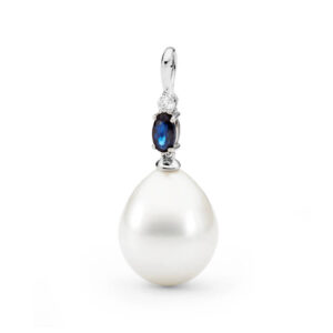 A Sapphire, Diamond and South Sea Pearl pendant