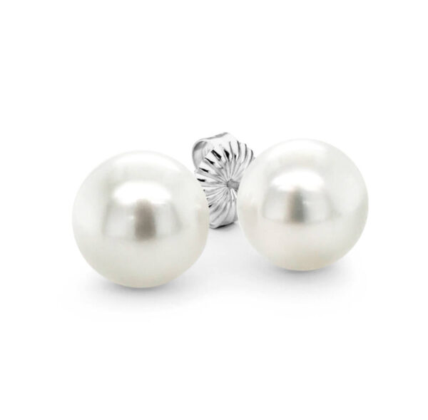 12mm Button South Sea Pearl 9 carat White Gold Studs