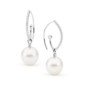 pearl and diamond earrings